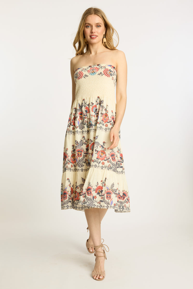 Caballero Chablis Skirt- Zebra Leaf-Hand In Pocket