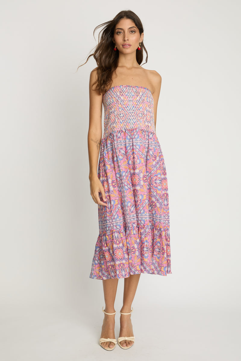 Caballero Chablis Skirt - Petal Tapestry-Hand In Pocket