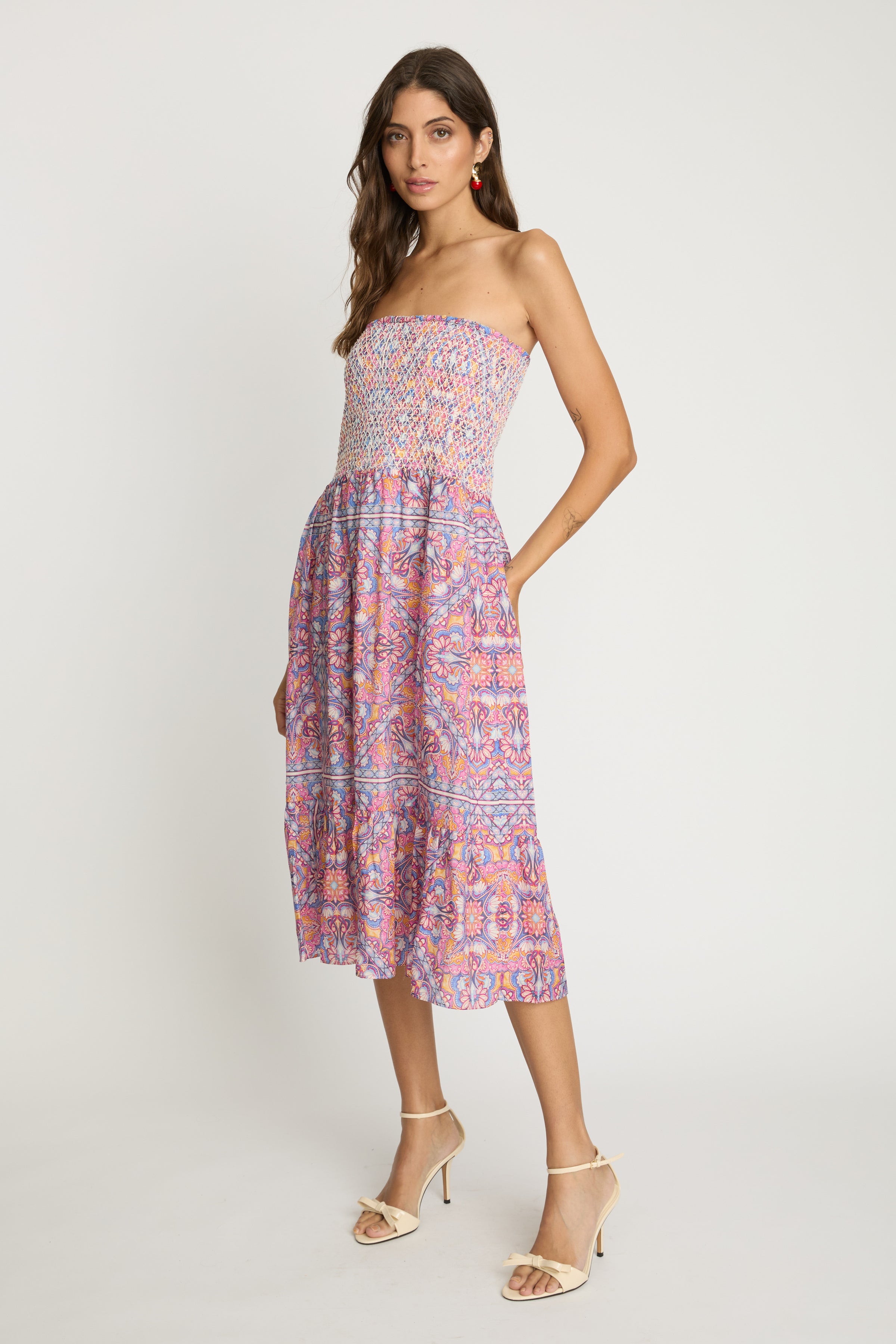Caballero Chablis Skirt - Petal Tapestry-Hand In Pocket