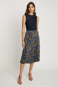 Caballero Mia Skirt - Midnight Palm-Hand In Pocket