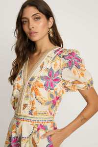 Caballero Dany Romper - Stitched Flower-Hand In Pocket