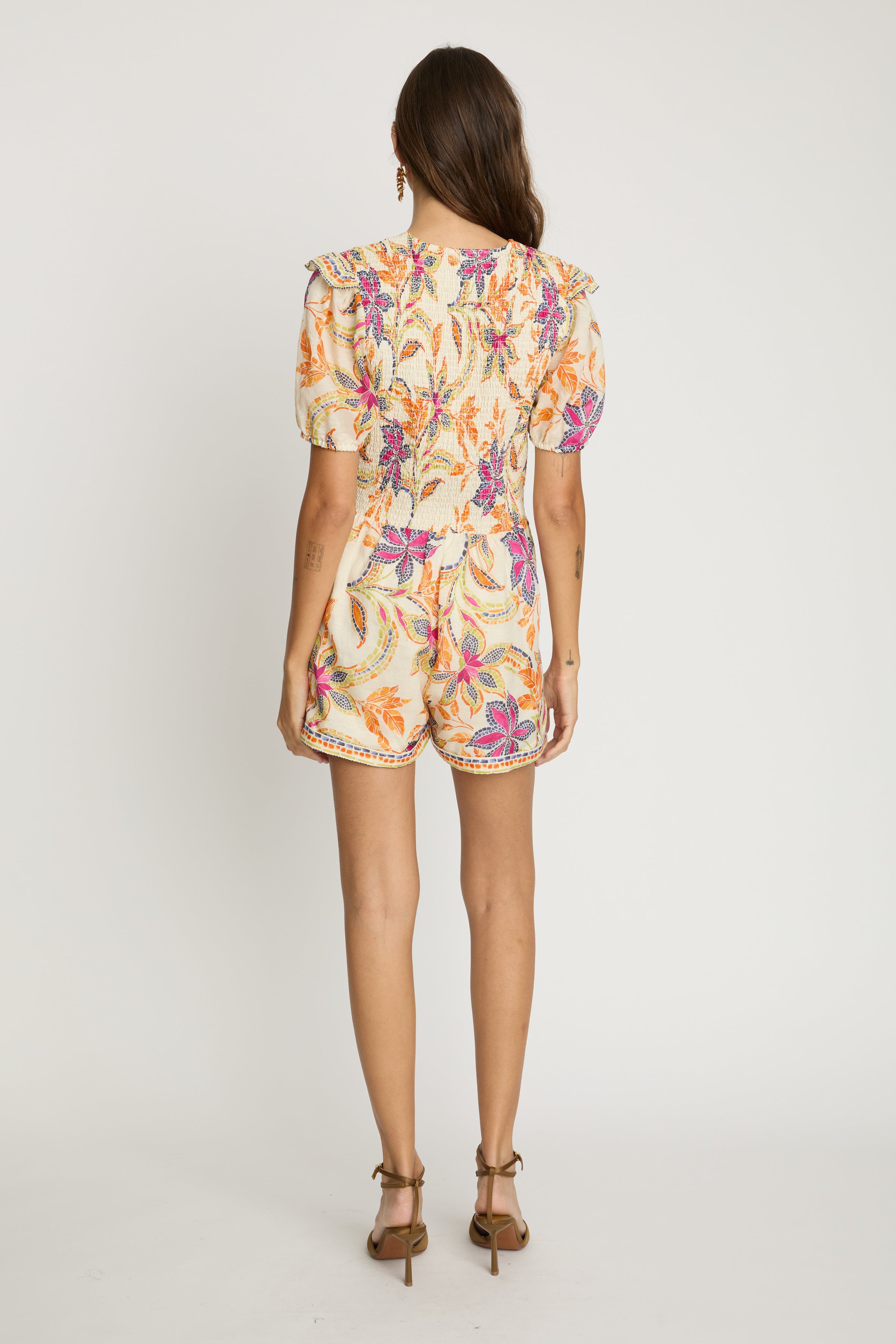 Caballero Dany Romper - Stitched Flower-Hand In Pocket