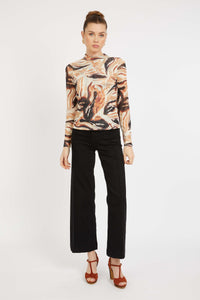 Caballero Marta Top- Bushveld Haze-Hand In Pocket
