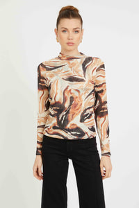 Caballero Marta Top- Bushveld Haze-Hand In Pocket