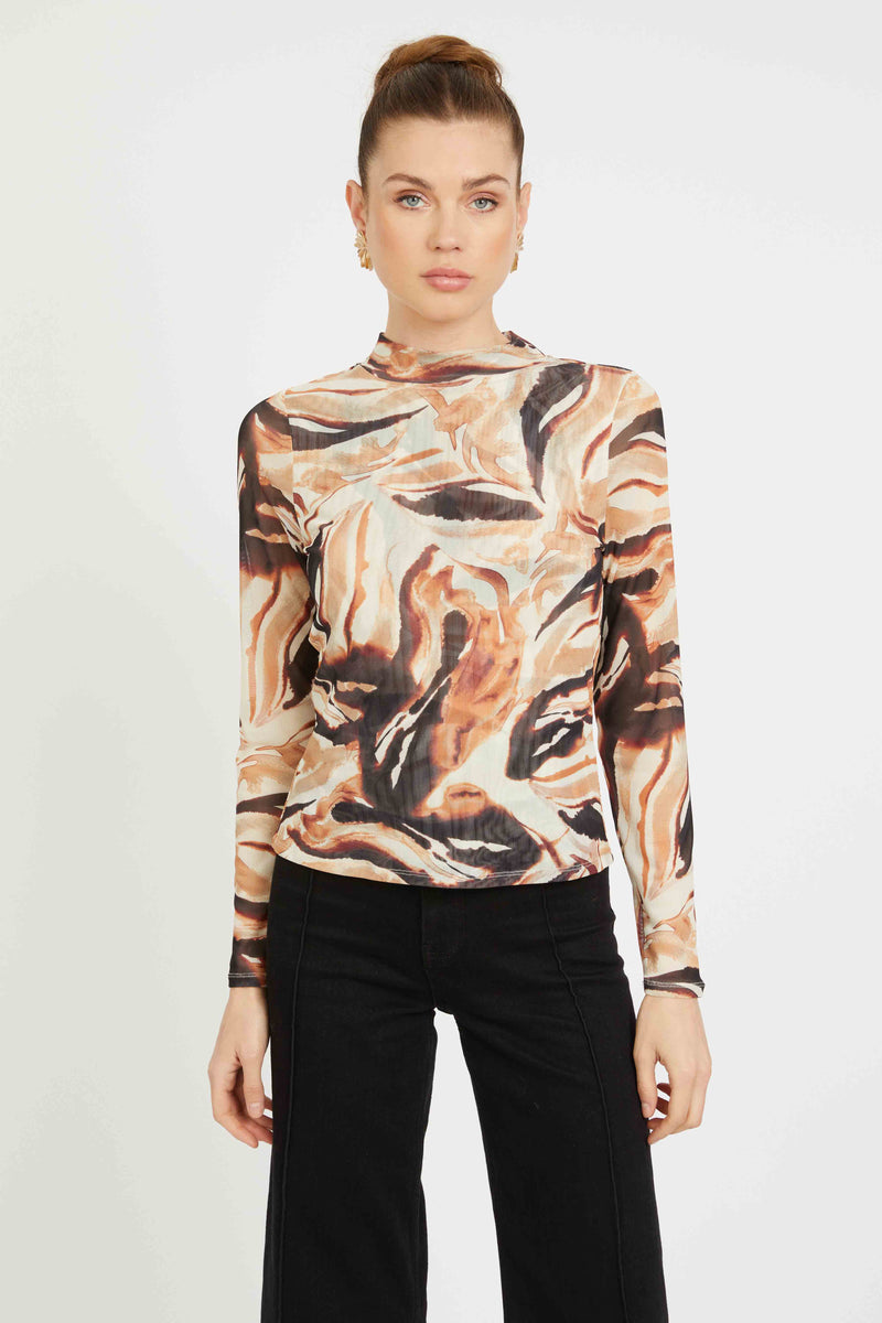 Caballero Marta Top- Bushveld Haze-Hand In Pocket