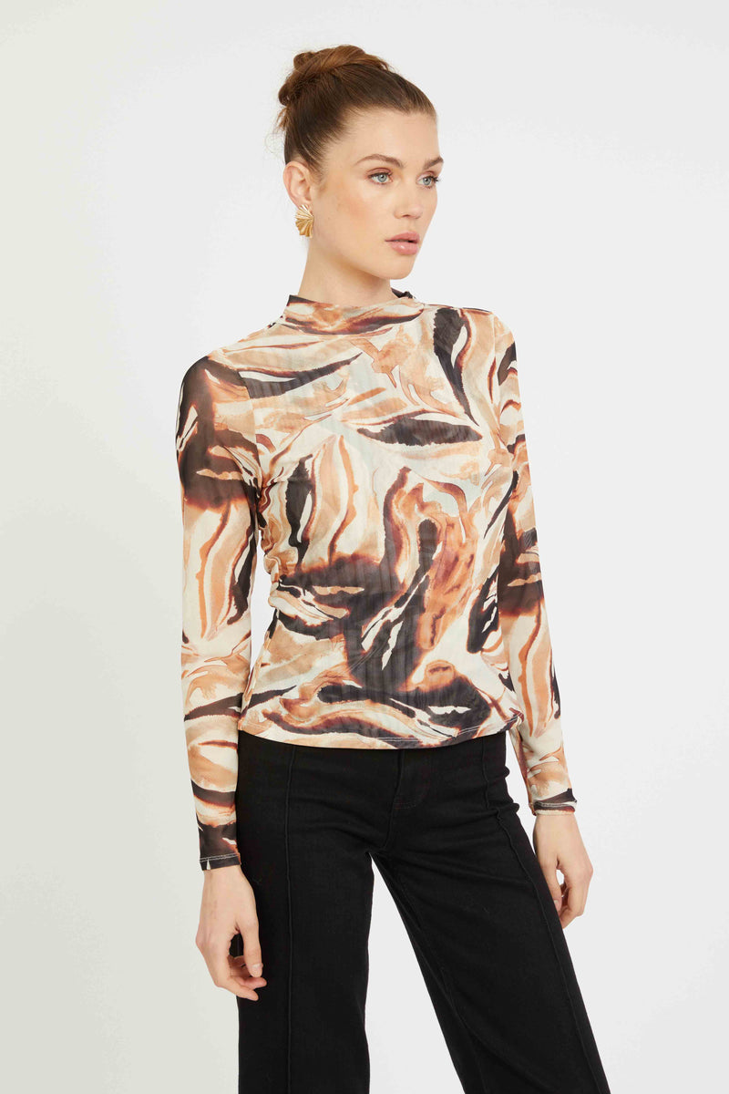 Caballero Marta Top- Bushveld Haze-Hand In Pocket