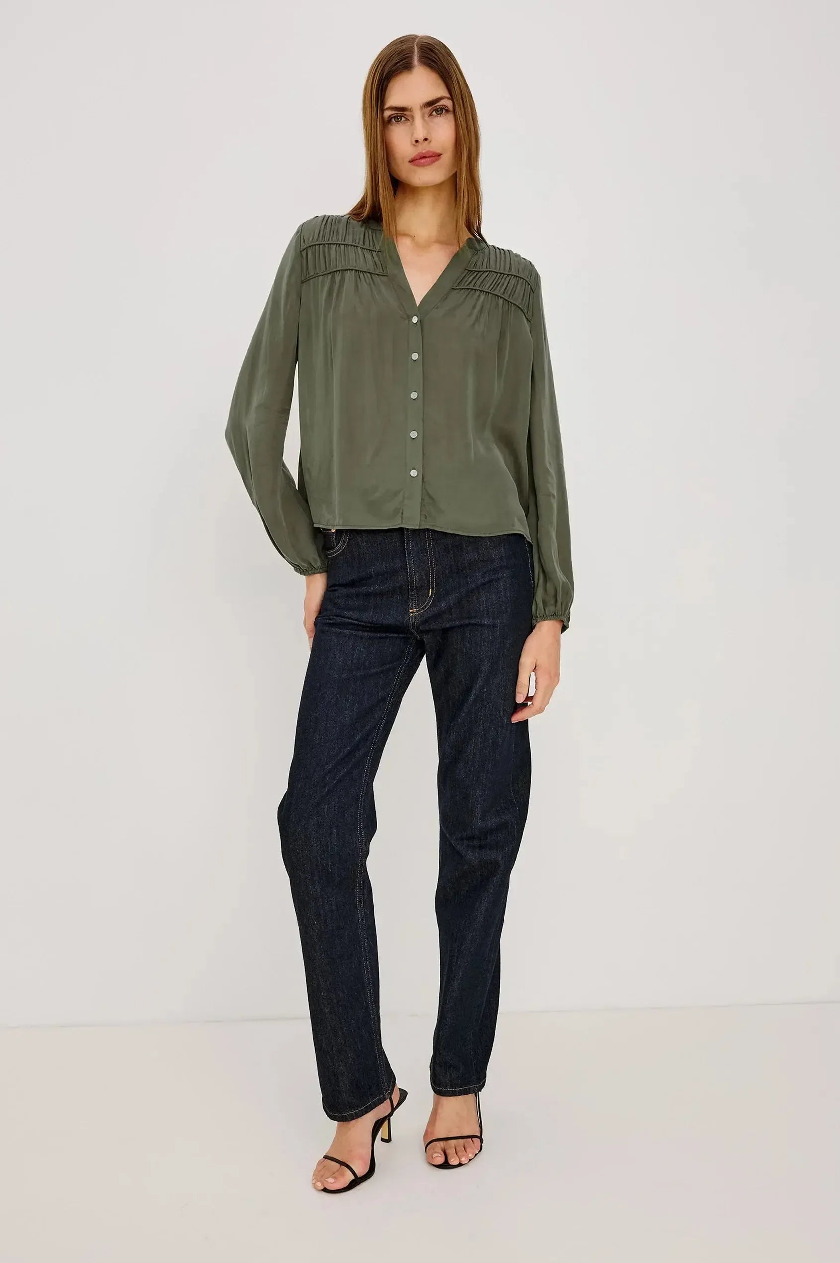 Rails Cadence Shirt - Washed Olive-Hand In Pocket