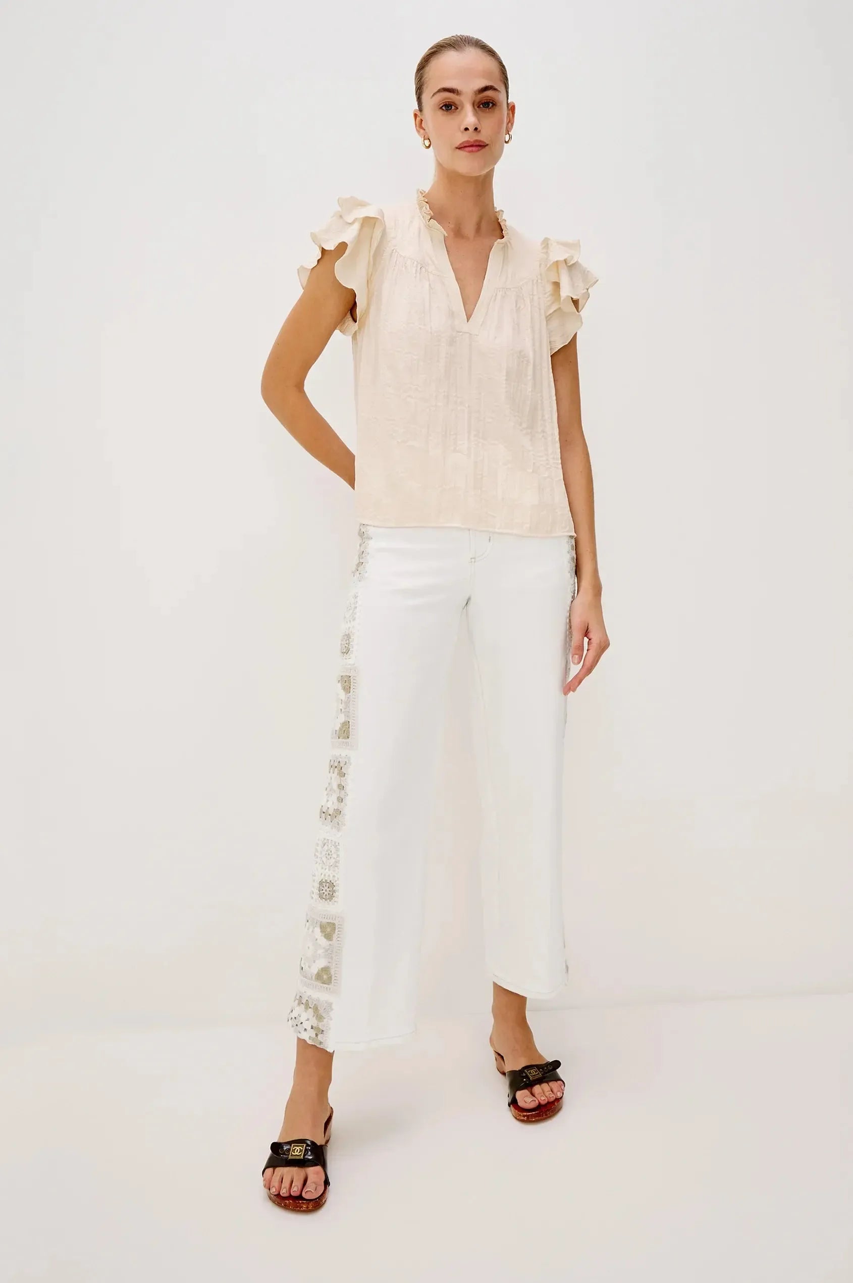 Rails Calista Top- Ivory-Hand In Pocket