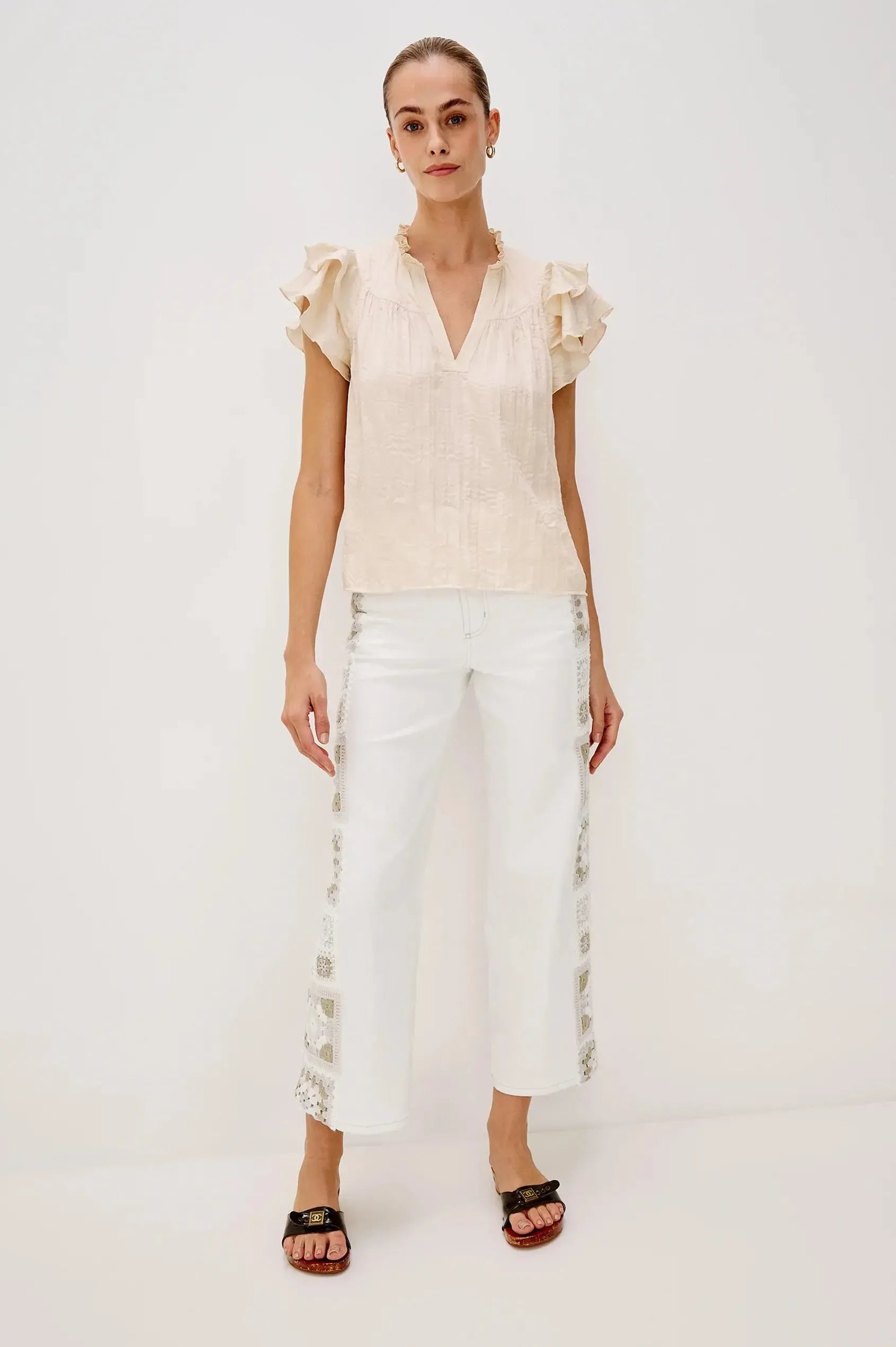 Rails Calista Top- Ivory-Hand In Pocket