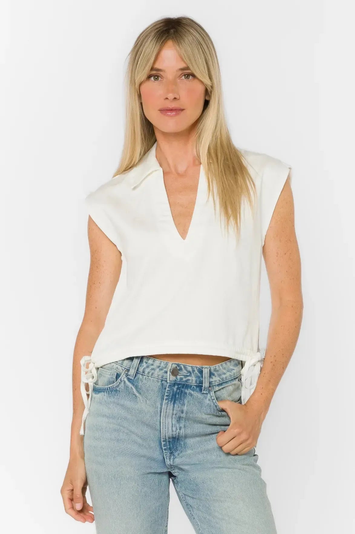 Velvet Heart Capricorn Blouse - Optic White-Hand In Pocket