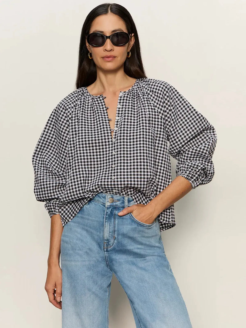 Sanctuary Perfect Gingham Blouse- Picnic-Hand In Pocket
