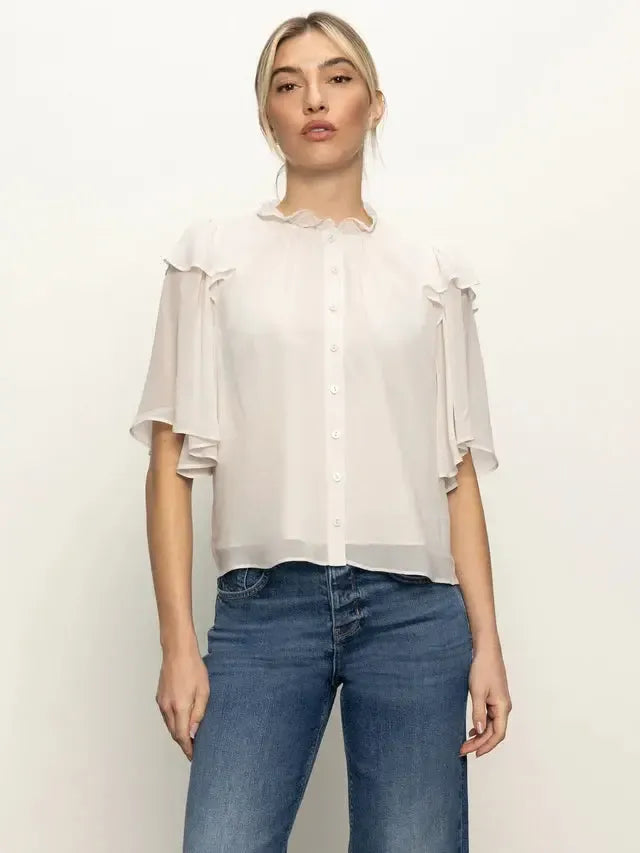 Sanctuary Deja Vu Blouse - Light Oat-Hand In Pocket