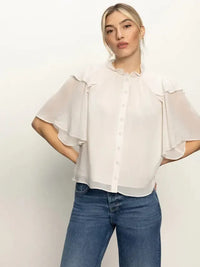 Sanctuary Deja Vu Blouse - Light Oat-Hand In Pocket