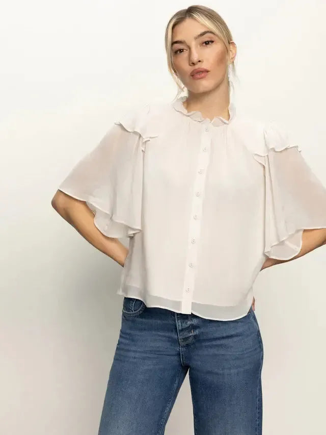 Sanctuary Deja Vu Blouse - Light Oat-Hand In Pocket