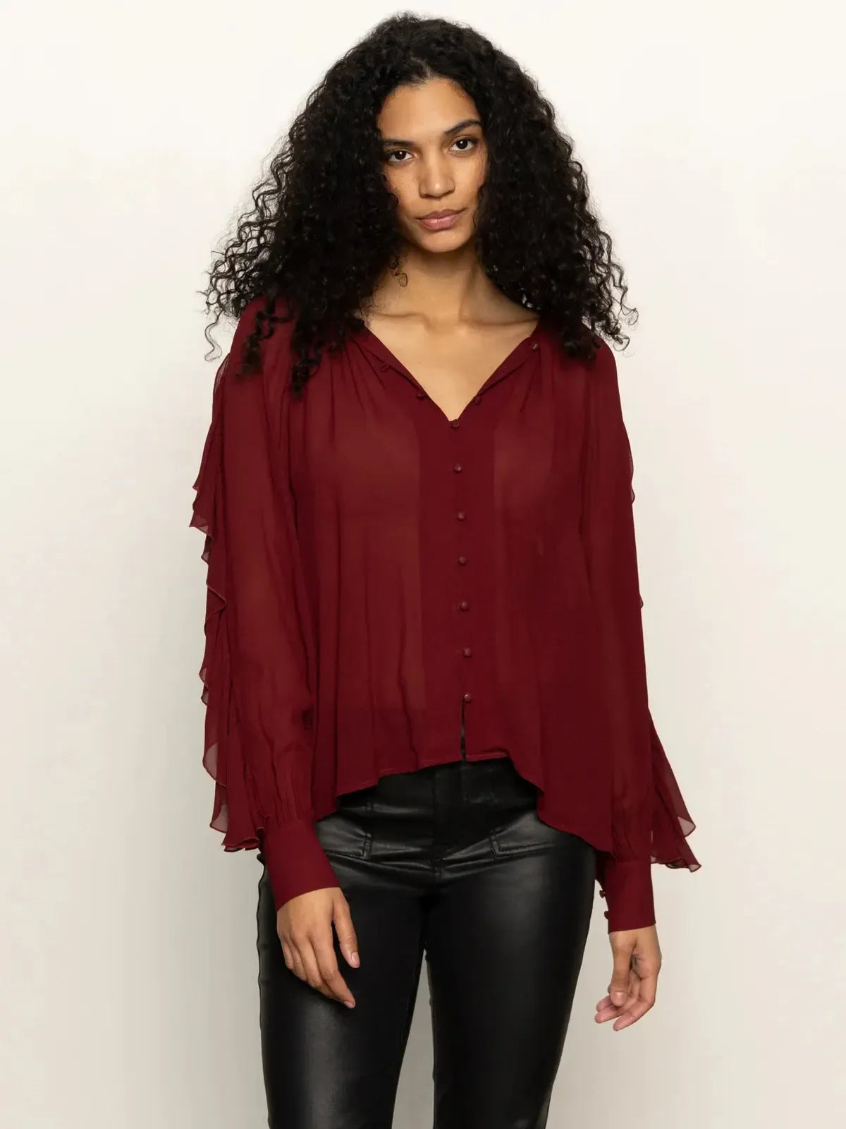 Sanctuary Harmony Blouse - Crimson ***FINAL SALE***-Hand In Pocket
