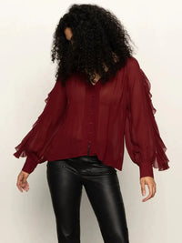 Sanctuary Harmony Blouse - Crimson-Hand In Pocket
