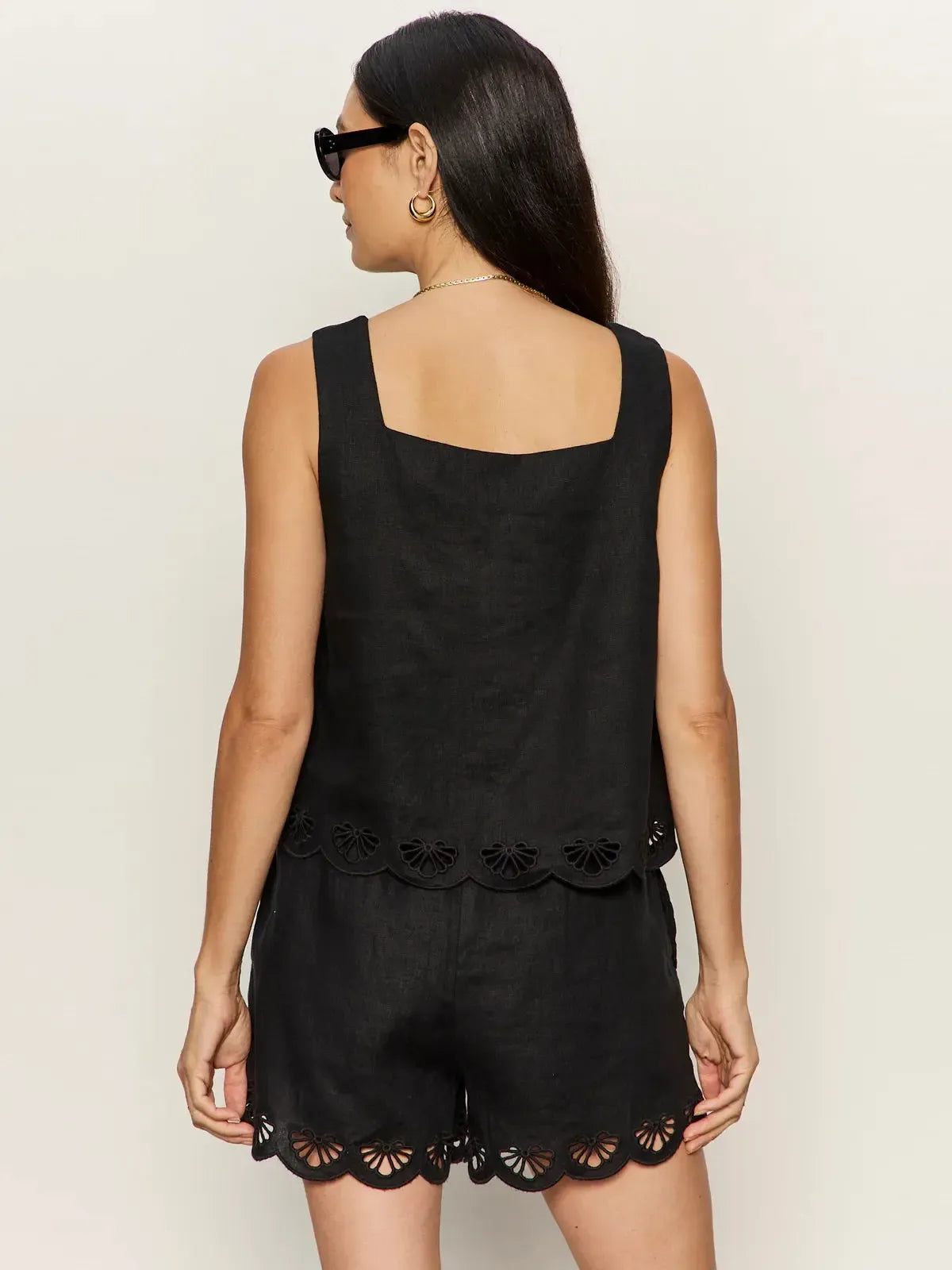 Sanctuary Almost There Linen Top - Black-Hand In Pocket