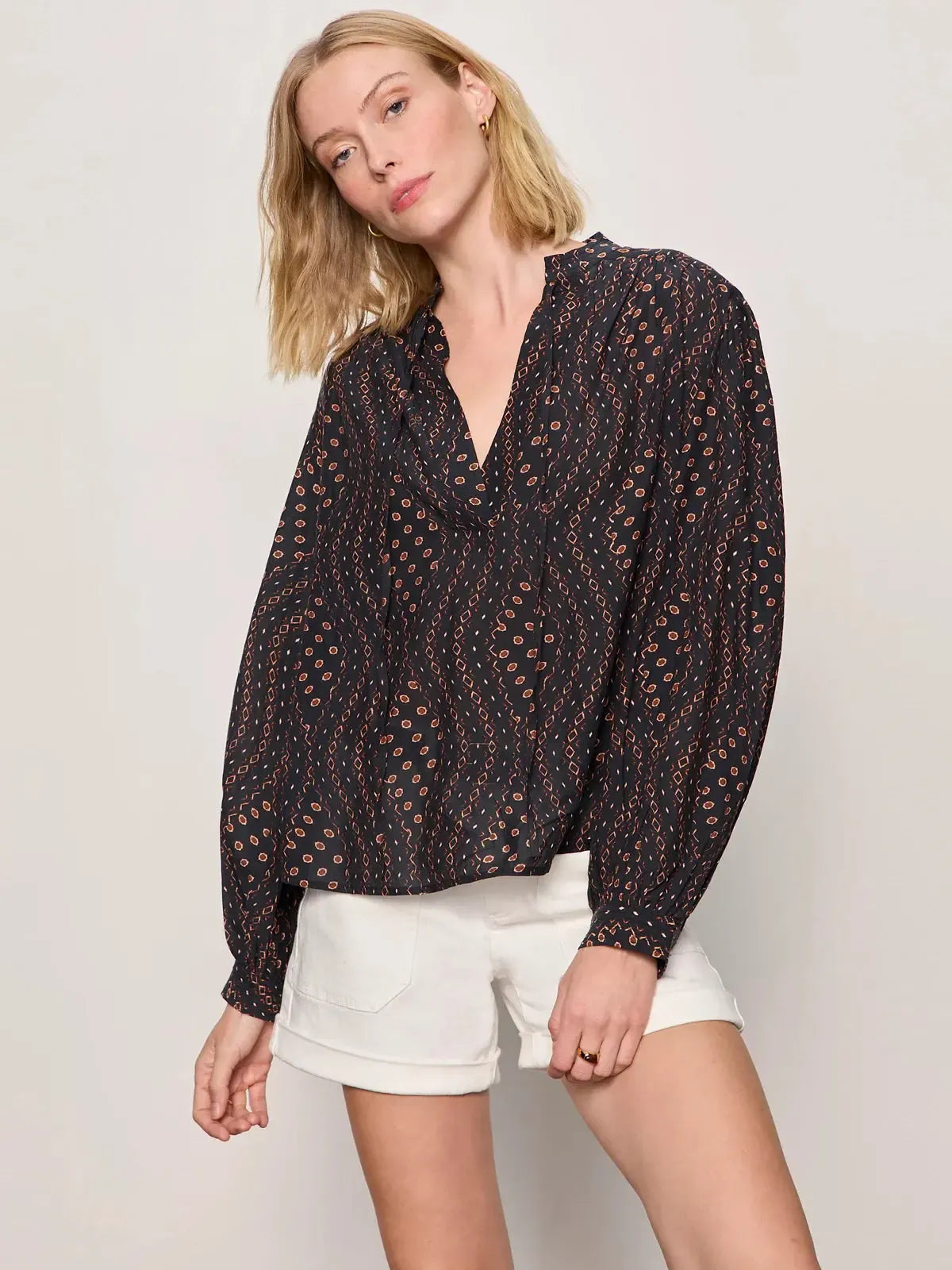 Sanctuary Joyride Relaxed Volume Blouse - Rhythmic-Hand In Pocket