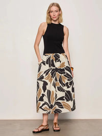 Sanctuary Sandbar Mix Media Midi Dress - Lotus Black-Hand In Pocket