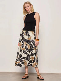 Sanctuary Sandbar Mix Media Midi Dress - Lotus Black-Hand In Pocket