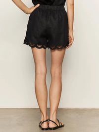 Sanctuary Almost There Linen Shorts - Black-Hand In Pocket
