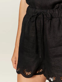 Sanctuary Almost There Linen Shorts - Black-Hand In Pocket