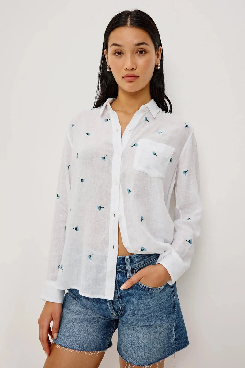 Rails Charli Button Up - Bluebell Carnations-Hand In Pocket