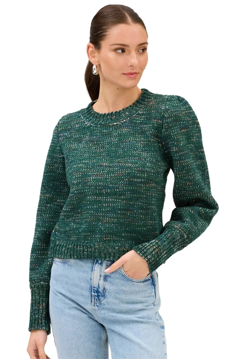 Allison Charlotte Sweater- Green Spacedye-Hand In Pocket