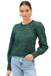 Allison Charlotte Sweater- Green Spacedye-Hand In Pocket