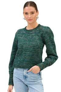 Allison Charlotte Sweater- Green Spacedye-Hand In Pocket