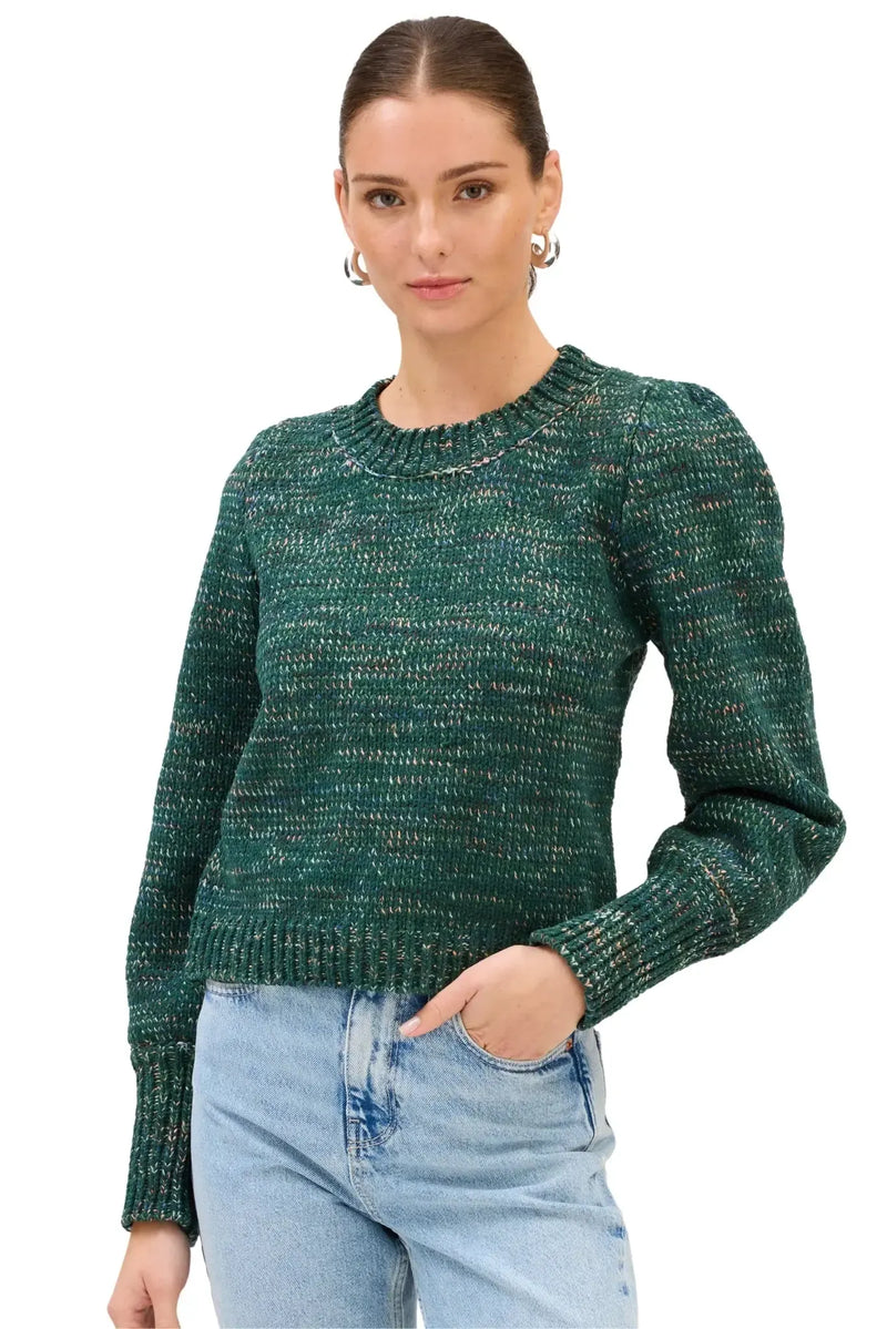 Allison Charlotte Sweater- Green Spacedye-Hand In Pocket