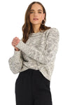 Allison Charlotte Sweater - Ivory/Black-Hand In Pocket