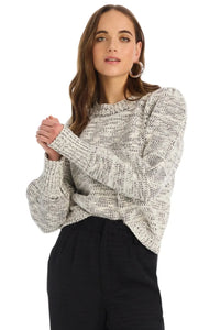 Allison Charlotte Sweater - Ivory/Black-Hand In Pocket