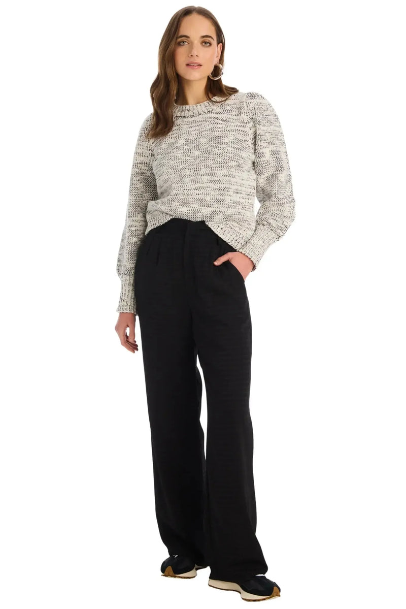 Allison Charlotte Sweater - Ivory/Black-Hand In Pocket