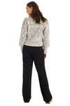 Allison Charlotte Sweater - Ivory/Black-Hand In Pocket