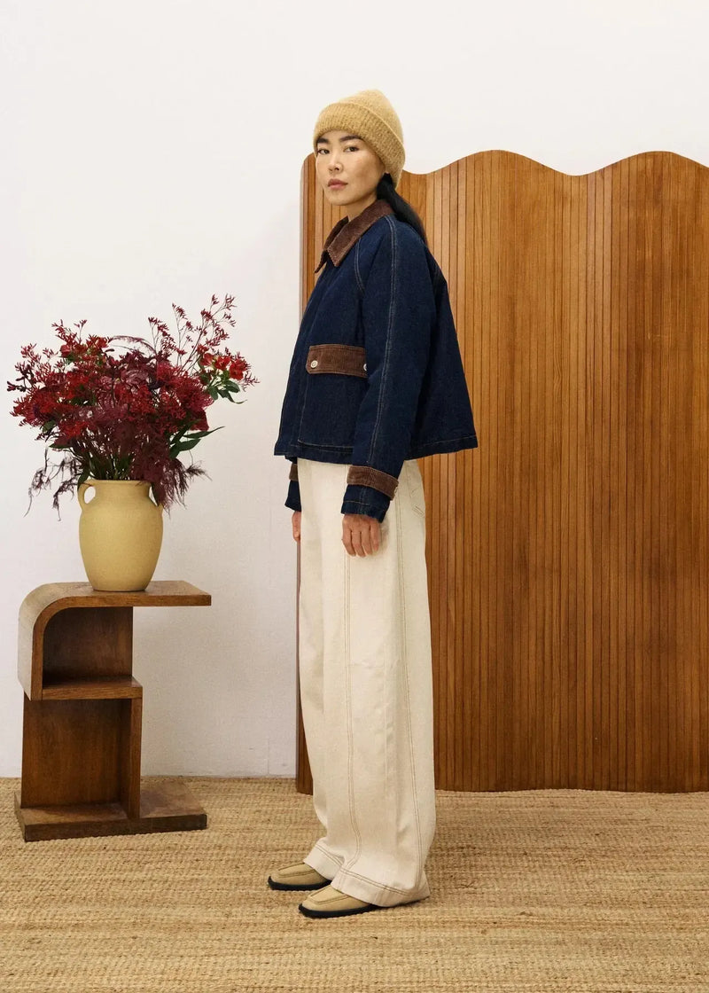 FRNCH Zola Jacket- Bleu Nuit-Hand In Pocket
