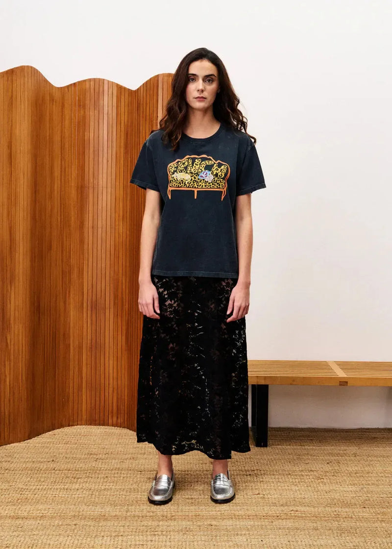 FRNCH Hebert Skirt- Noir-Hand In Pocket