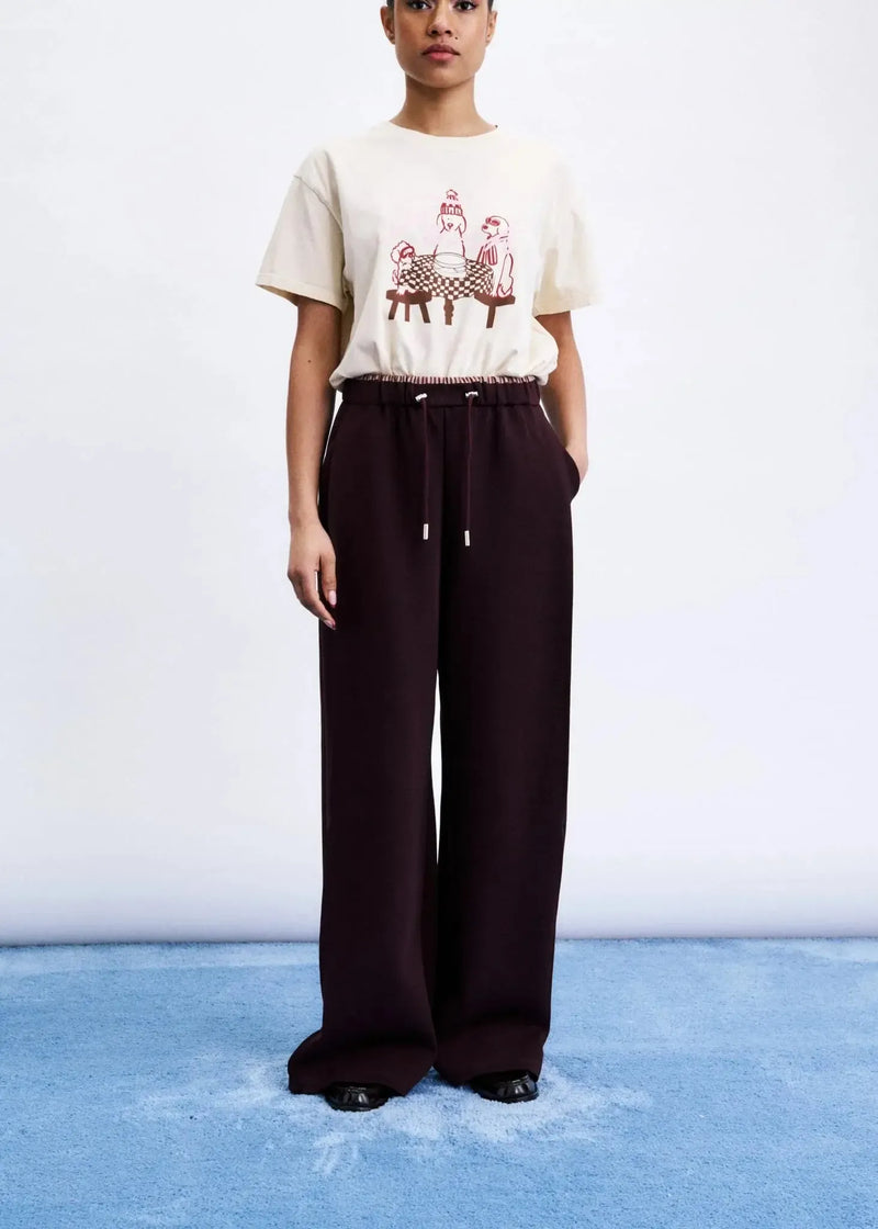 FRNCH Koya Pants - Bordeaux-Hand In Pocket