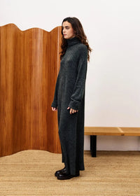 FRNCH Rooibos Dress- Anthracite-Hand In Pocket