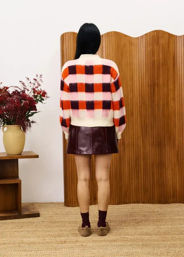 FRNCH Viola Cardigan- Rose-Hand In Pocket