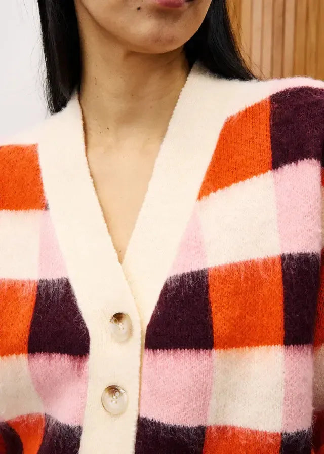 FRNCH Viola Cardigan- Rose-Hand In Pocket