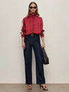 Sanctuary Satin Track Jacket - Crimson-Hand In Pocket