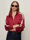 Sanctuary Satin Track Jacket - Crimson-Hand In Pocket