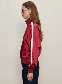 Sanctuary Satin Track Jacket - Crimson-Hand In Pocket
