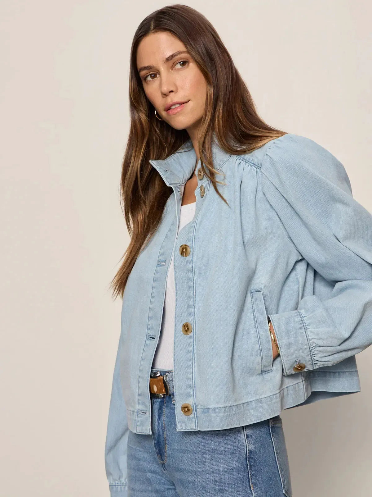 Sanctuary Charlotte Denim Jacket - Whisper-Hand In Pocket