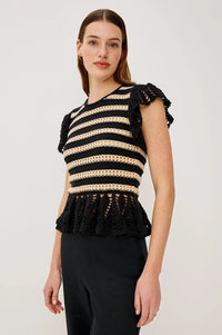 Rails Coen Top - Black Oat Stripe-Hand In Pocket