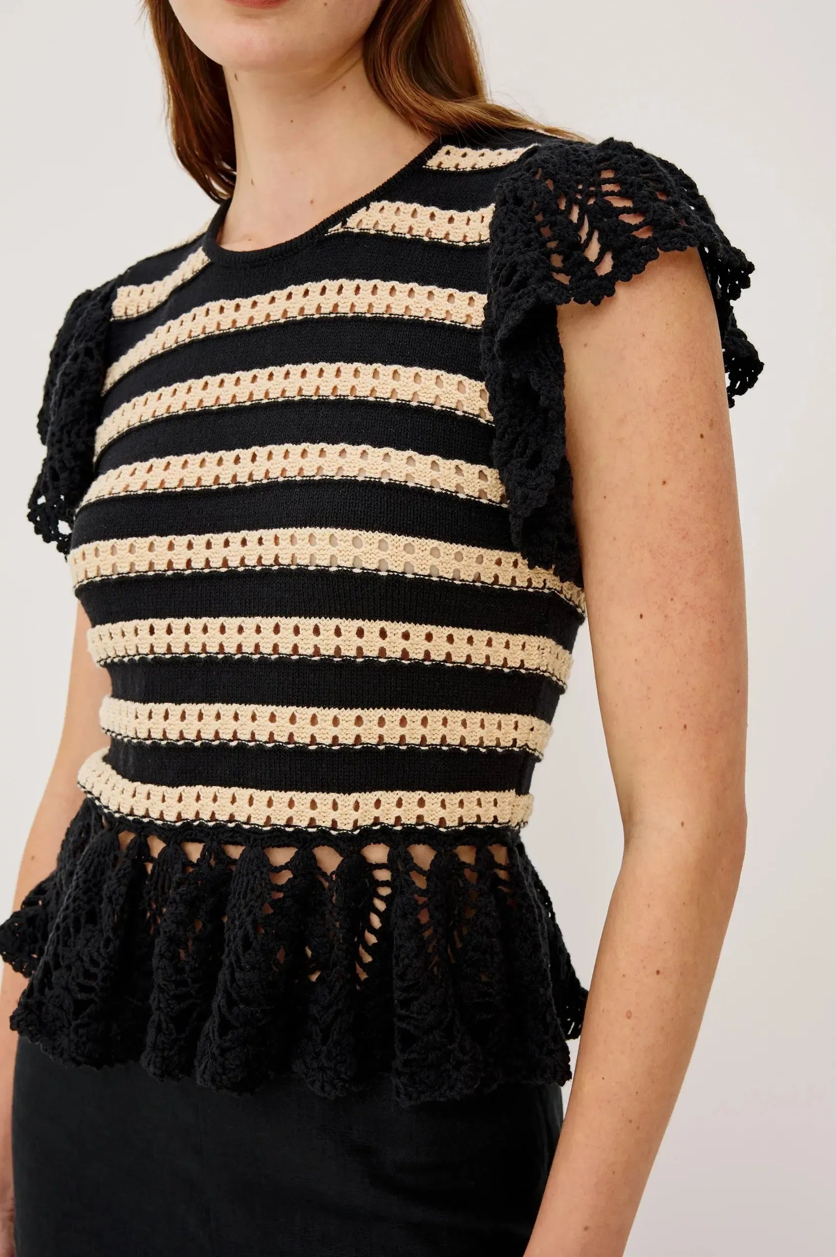 Rails Coen Top - Black Oat Stripe-Hand In Pocket