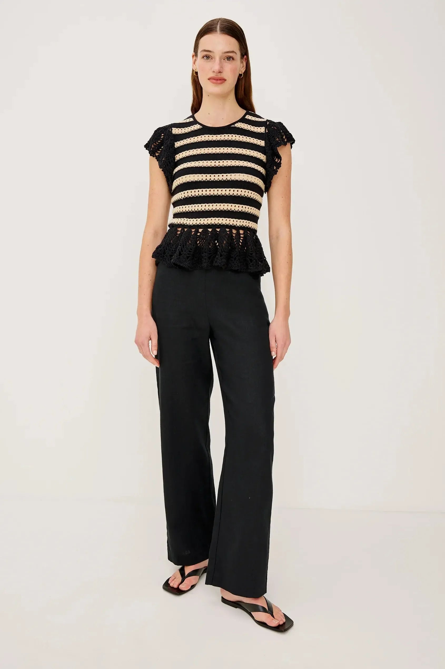 Rails Coen Top - Black Oat Stripe-Hand In Pocket