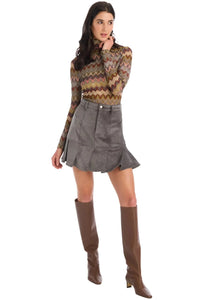 Allison Maddix Mini Skirt - Charcoal-Hand In Pocket
