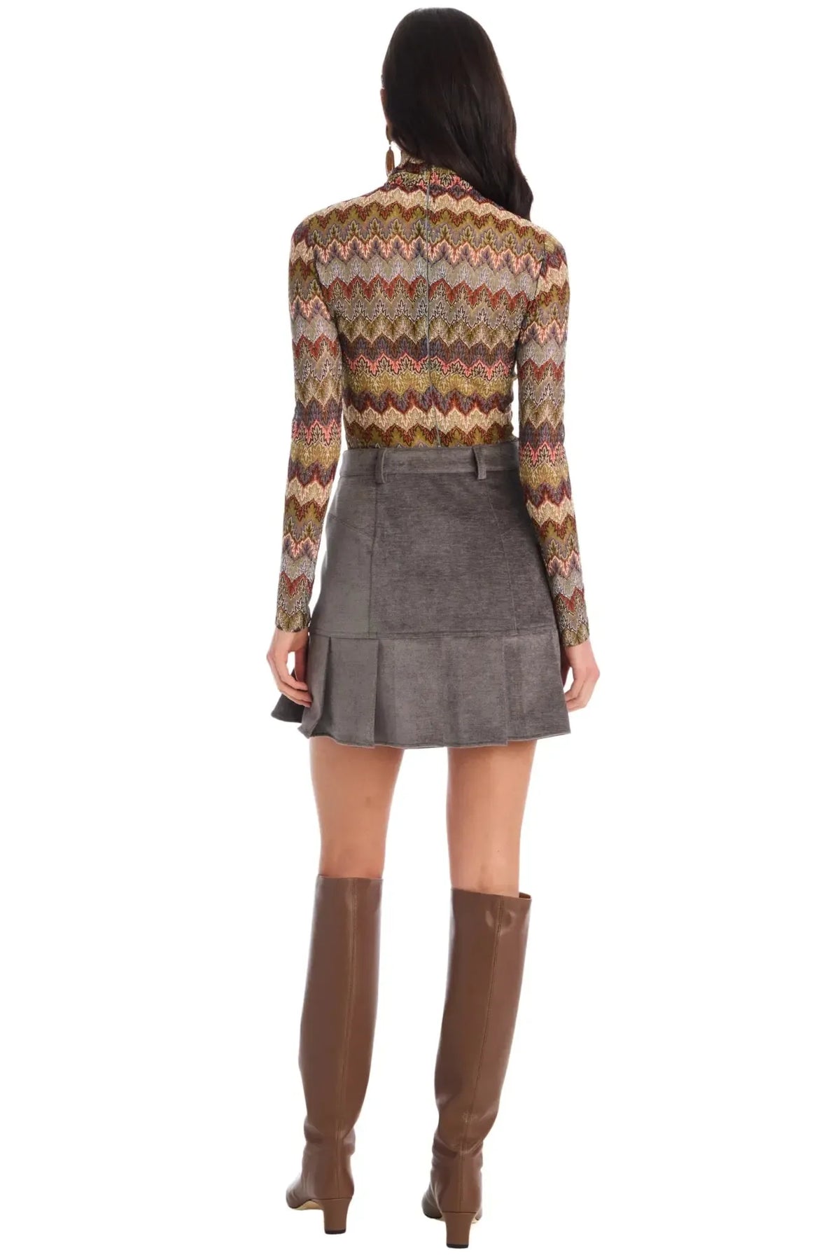 Allison Maddix Mini Skirt - Charcoal-Hand In Pocket